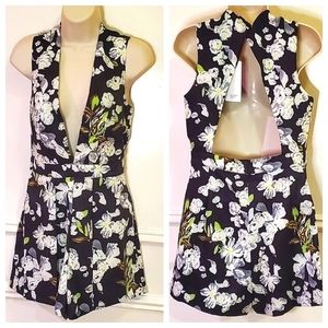 Floral Black Jumpsuit